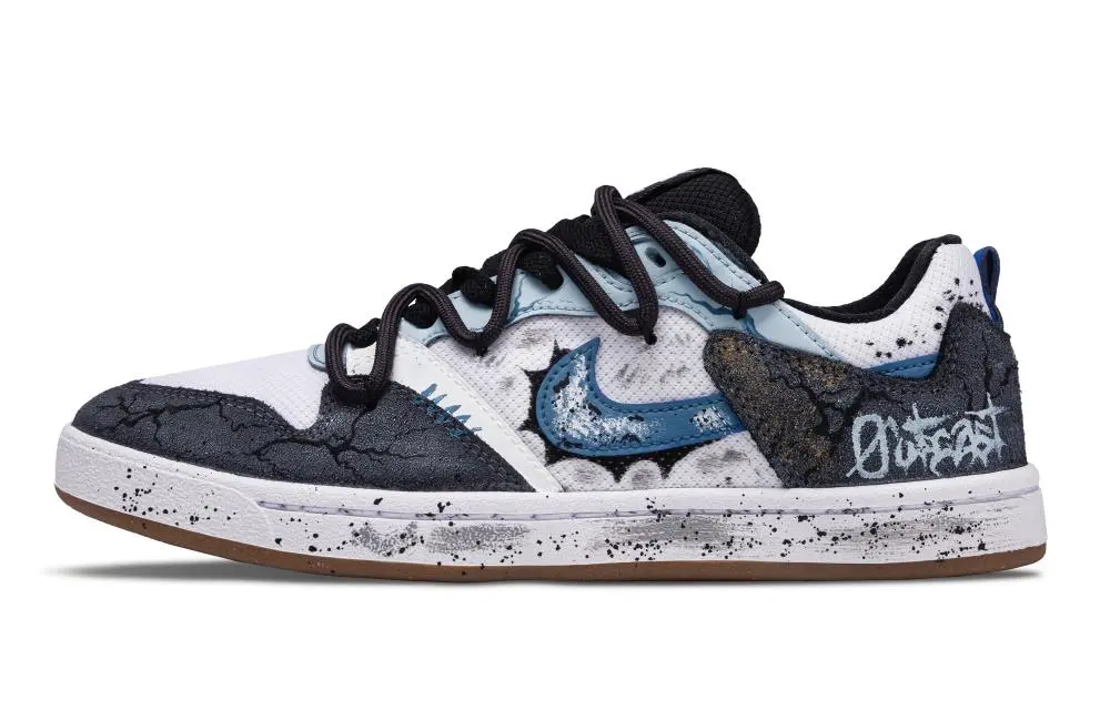 Nike SB Alleyoop Realm Of Arid Land Slip Resistant Low top Skateboard Shoes Unisex Black Blue