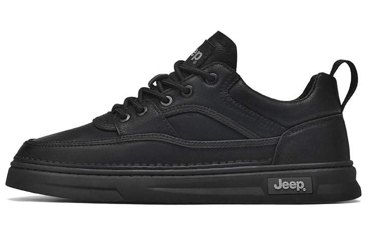 Jeep Skateboard Shoes Men Low Top Black/Brown/Beige