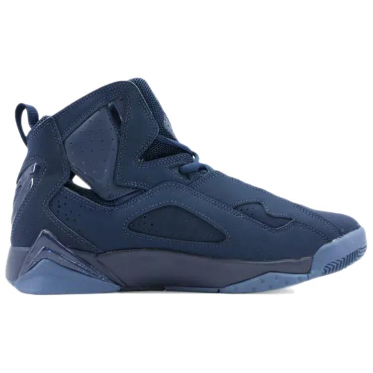 Jordan True Flight Abrasion Resistant High top Vintage Basketball Shoes Men's Dark Blue