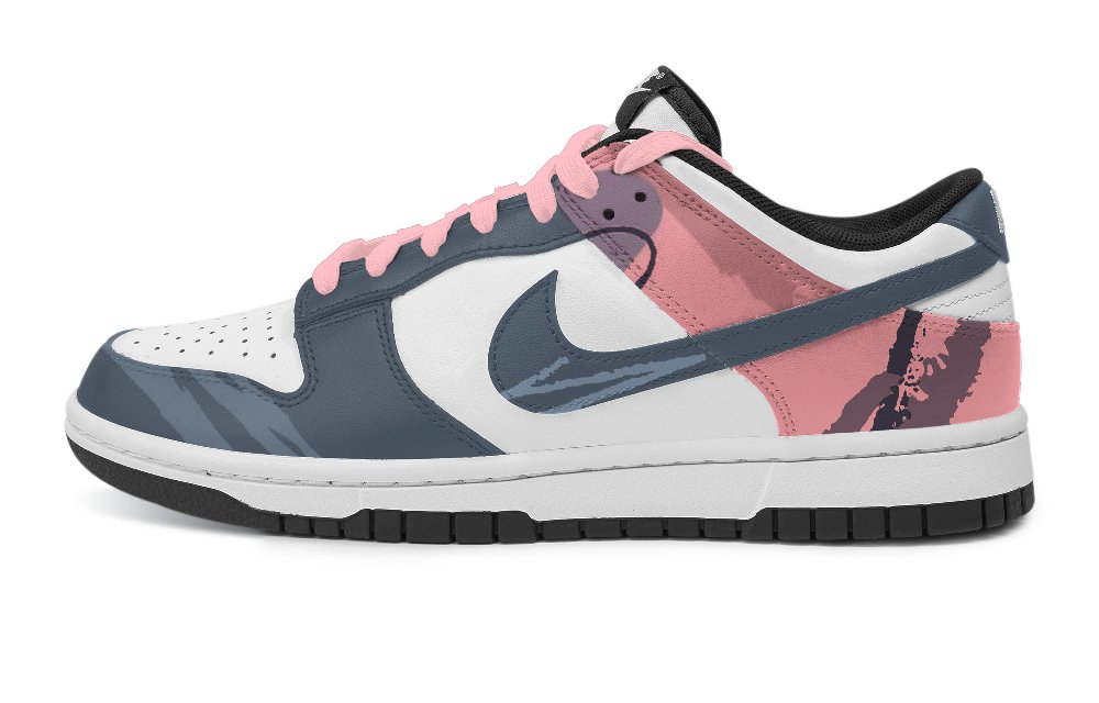 Nike Dunk Anti Slip Wear Resistant Low Top Skateboard Shoes Unisex Blue Pink
