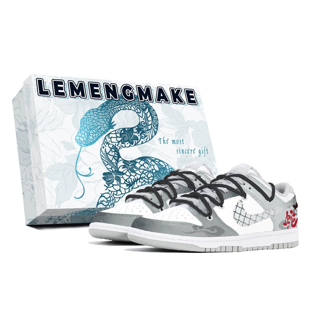 Nike Dunk Abrasion-Resistant Low-Top Skateboard Shoes Men's White Gray