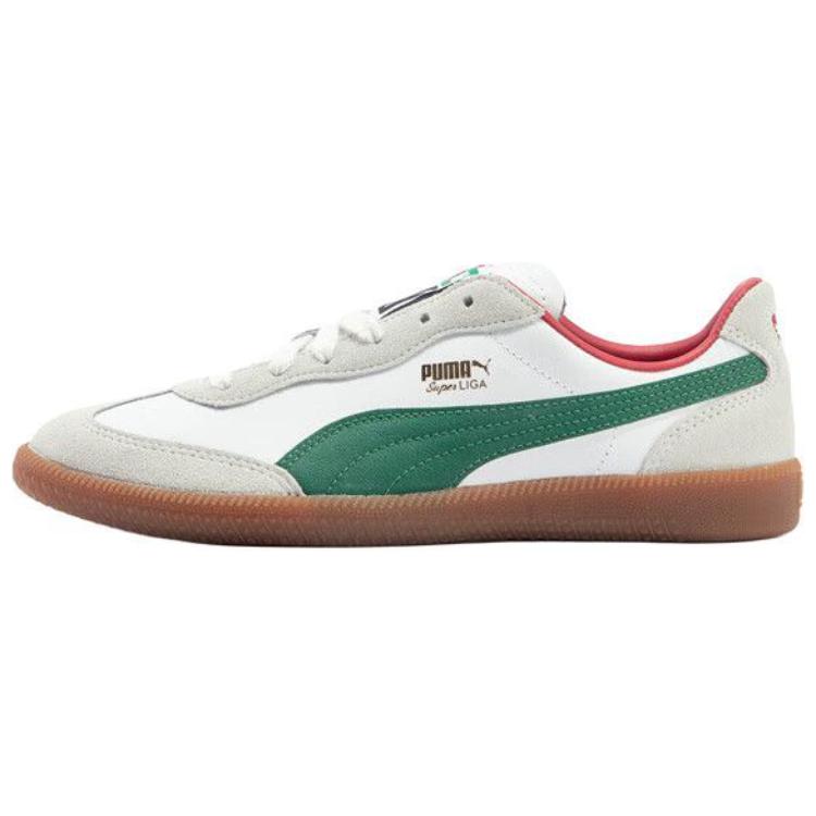 PUMA Liga OG Retro Low Top Casual Shoes Unisex White Green