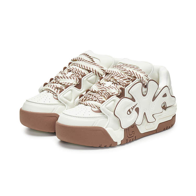 Champion Buckle Fun Coco Skate Low-Top Skateboard Shoes Women's Cream White/Roasted Almond Brown купить в интернет-магазине Yoocart с быстрой доставкой по России.