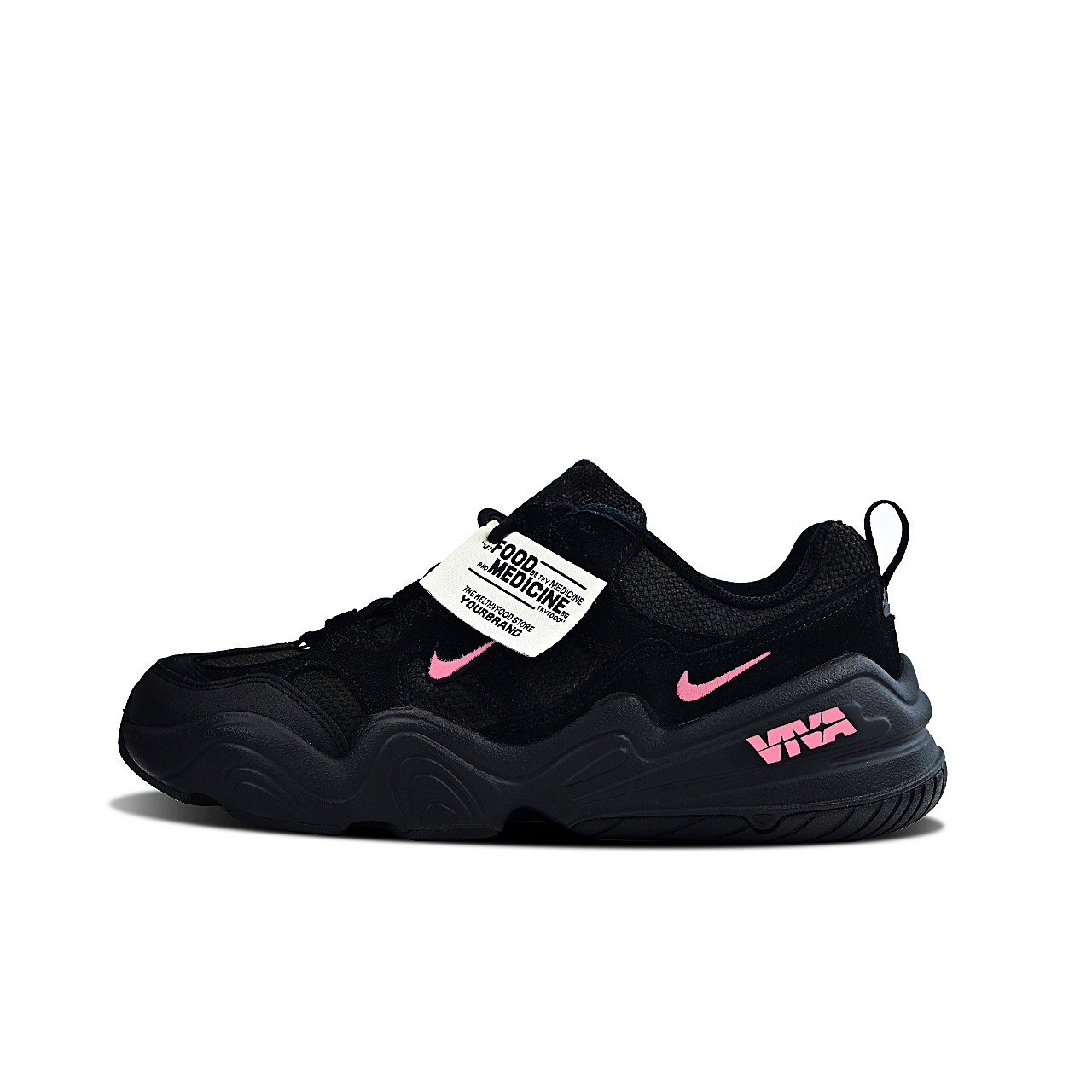 Nike Tech Hera Tech Hera Abrasion Resistant Low top Casual Shoes Unisex Black Pink
