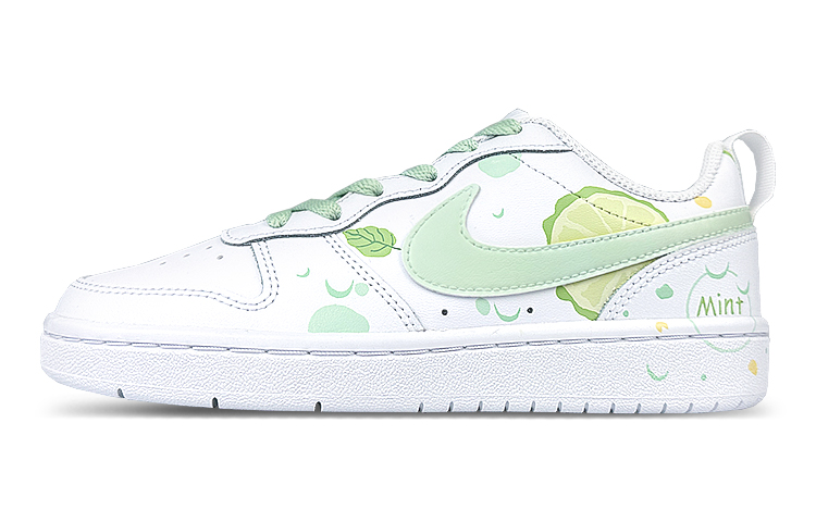 Nike Court Borough Slip Resistant Cushioning Abrasion Resistant Low Top Skateboard Shoes Women's White Green