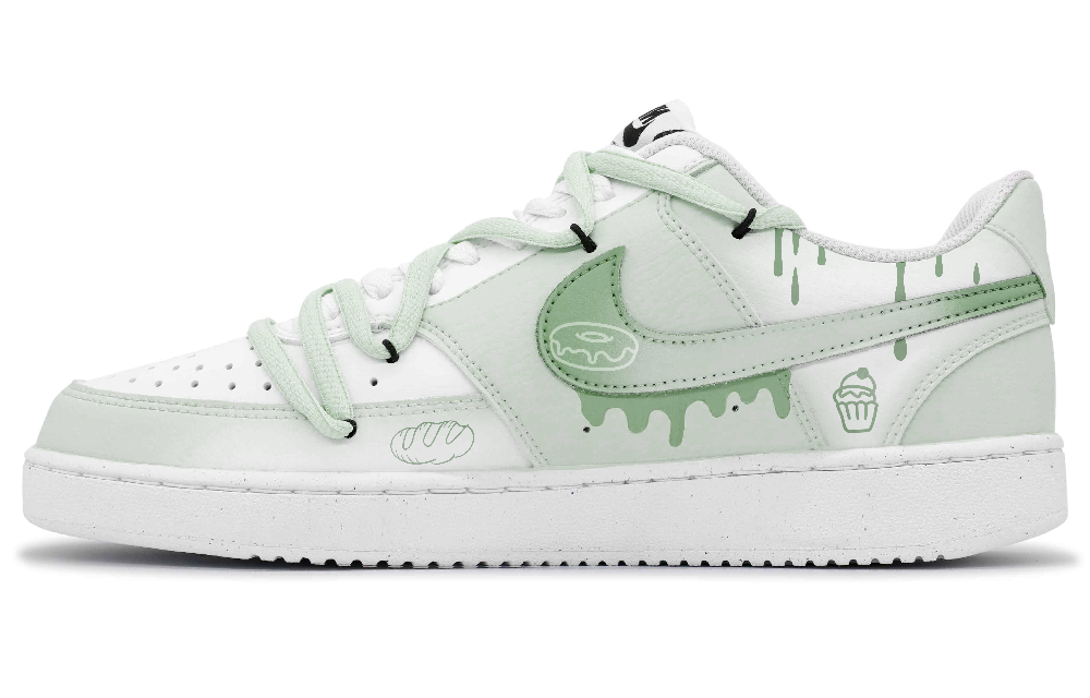 Nike Court Vision 1 Anti-Slip Wear-Resistant Low-Top Skateboard Shoes Men's White Green