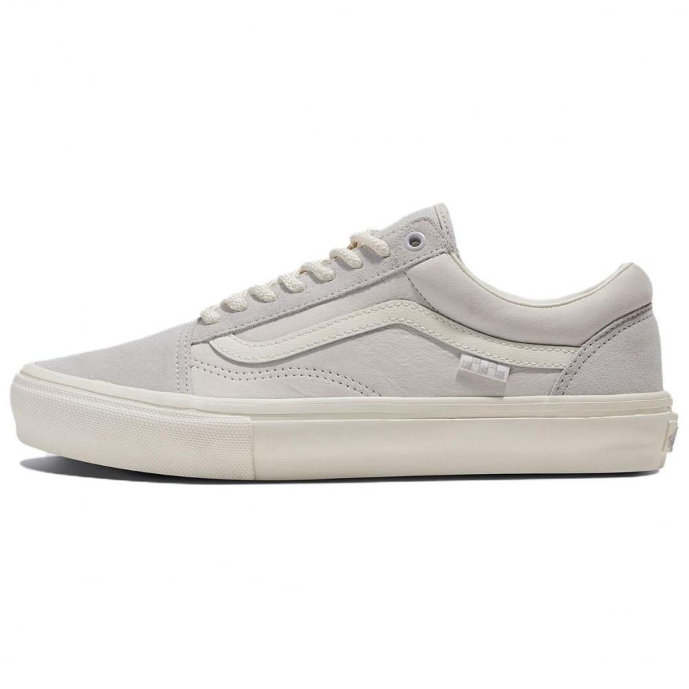 Vans SKATE CLASSICS Anti Slip Wear Resistant Low Top Skateboard Shoes Unisex Gray White