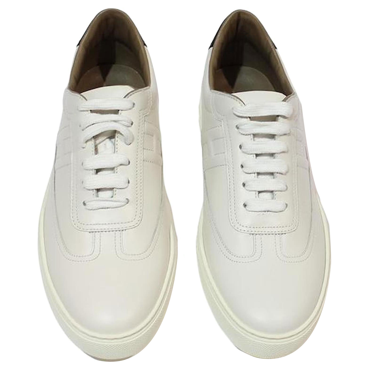 HERMES Low Top Skateboard Shoes Men's Cream White