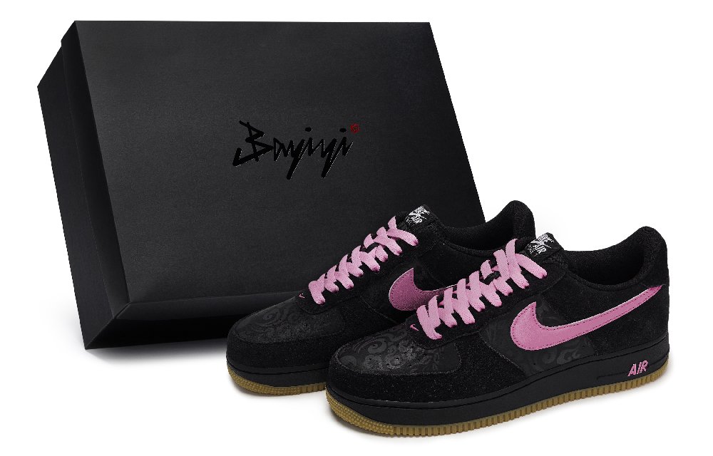 Nike Air Force 1 Skateboard Shoes Men Low Top Black/Pink