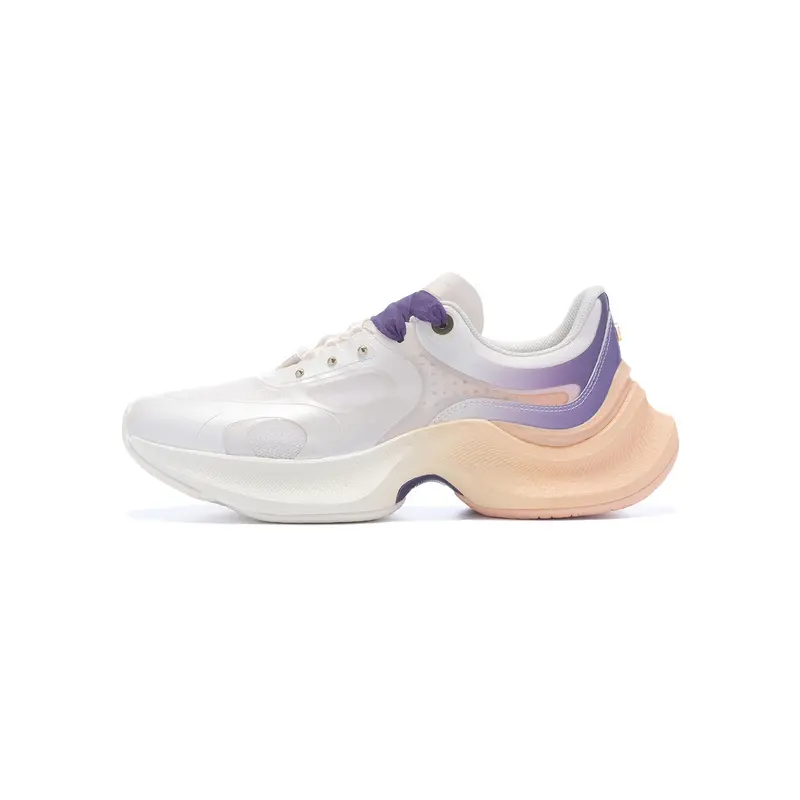 LI NING 1990 Classic Collection Abrasion Resistant Rebound Low Top Casual Shoes Women's White Purple