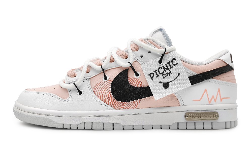 Nike Dunk Low Low-Top Skateboard Shoes GS Pink Gray