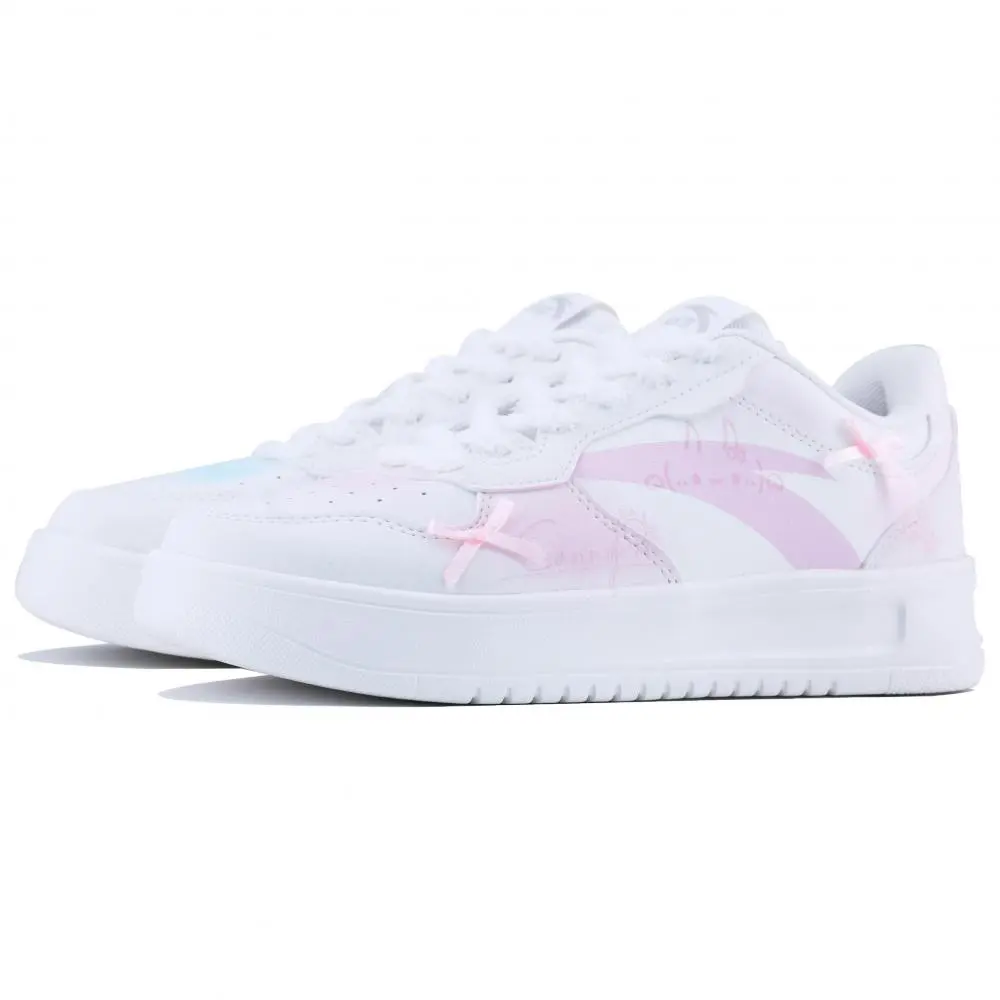 Anta Relaxed Slip Resistant, Abrasion Resistant, Lightweight Low top Skateboard Shoes Women's Pink Blue Mismatched