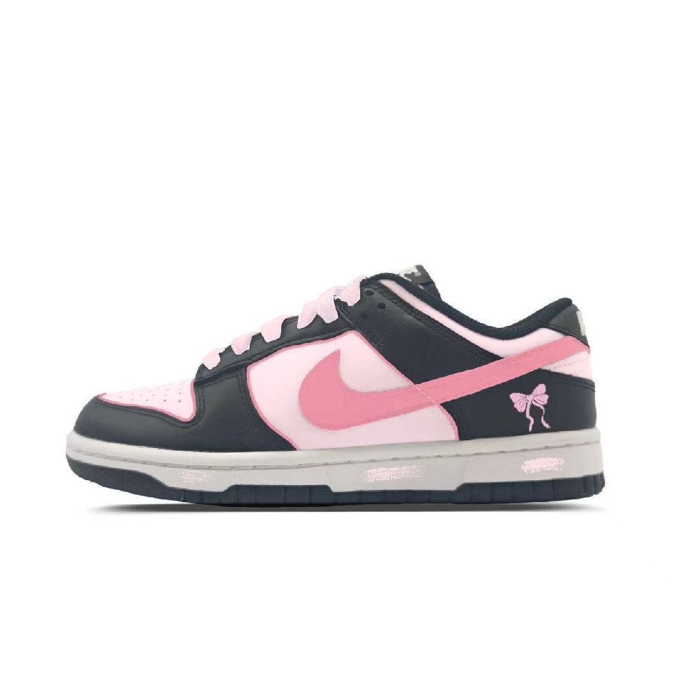 Nike Dunk Low Top Skateboard Shoes Unisex Black Sweet Pink