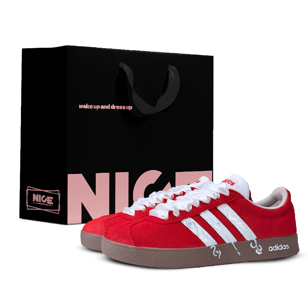 Adidas Neo VL Court 2.0 Shopping Bag, Red Shadow Lightweight Low Top Skateboard Shoes Women's Red
