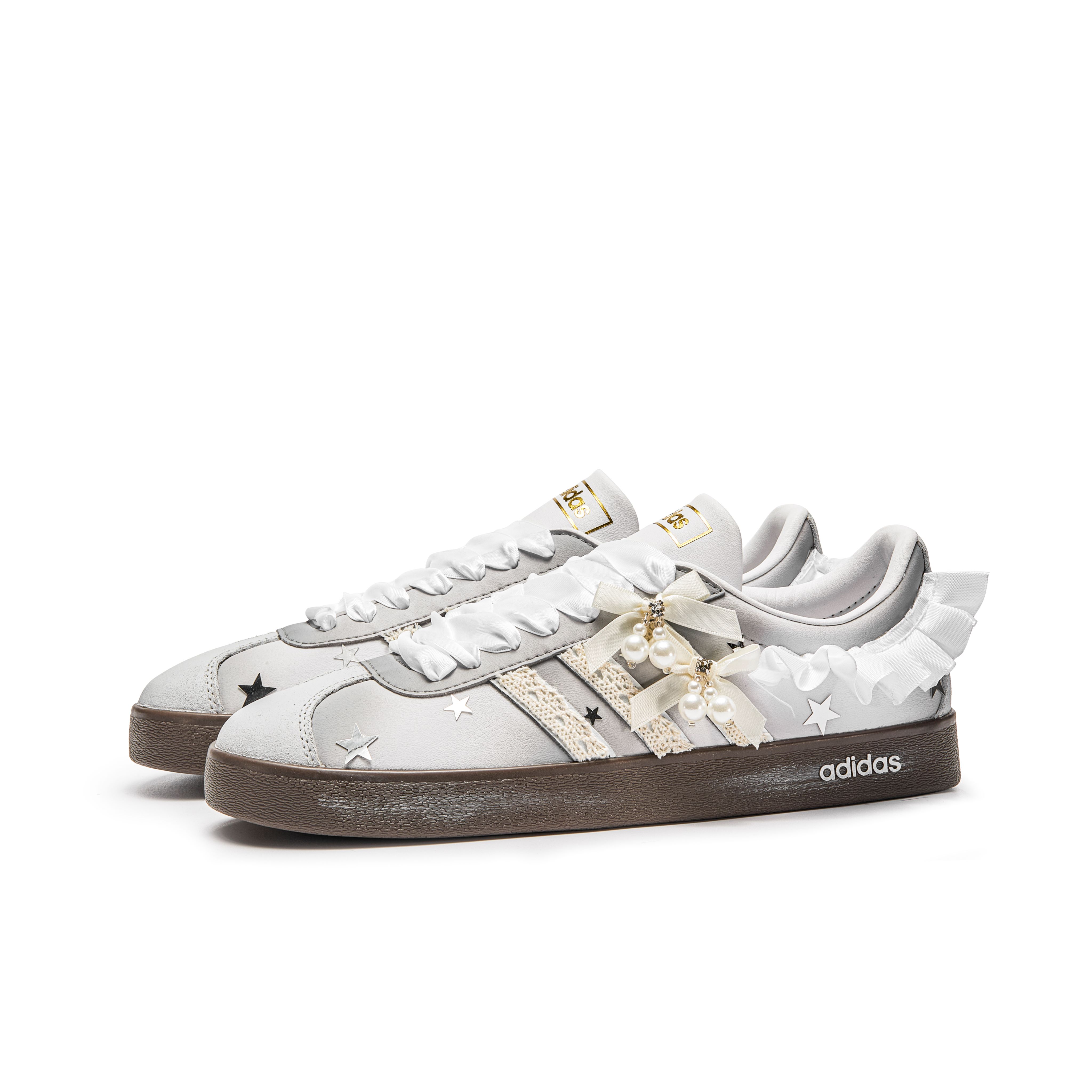Adidas Neo VL Court 2.0 Girlish Style Cushioning Low Top Skateboard Shoes Unisex Silver Brown купить в интернет-магазине Yoocart с быстрой доставкой по России.