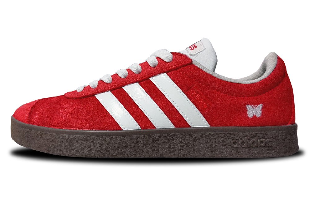 Adidas VL COURT 2.0 Coverage Abrasion Resistant Balance Low Top Skateboard Shoes Unisex Red