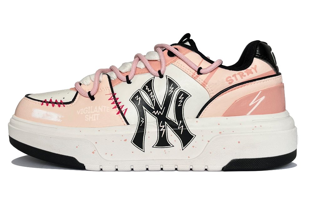 MLB Chunky Liner Sweetheart Hot Girl Cushioning Balance Low-Top Skateboard Shoes Unisex Pink White
