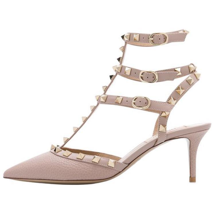 Valentino Rockstud Slim Heel High Heels Women's Pink