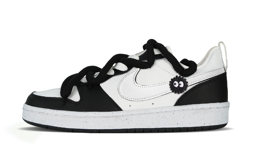 Nike Court Borough Low Top Skateboard Shoes GS Black White