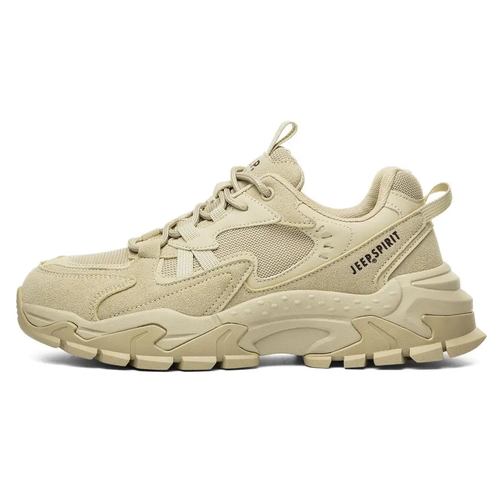 JEEP SPIRIT Low Top Chunky Sneakers Men's Light Sandy