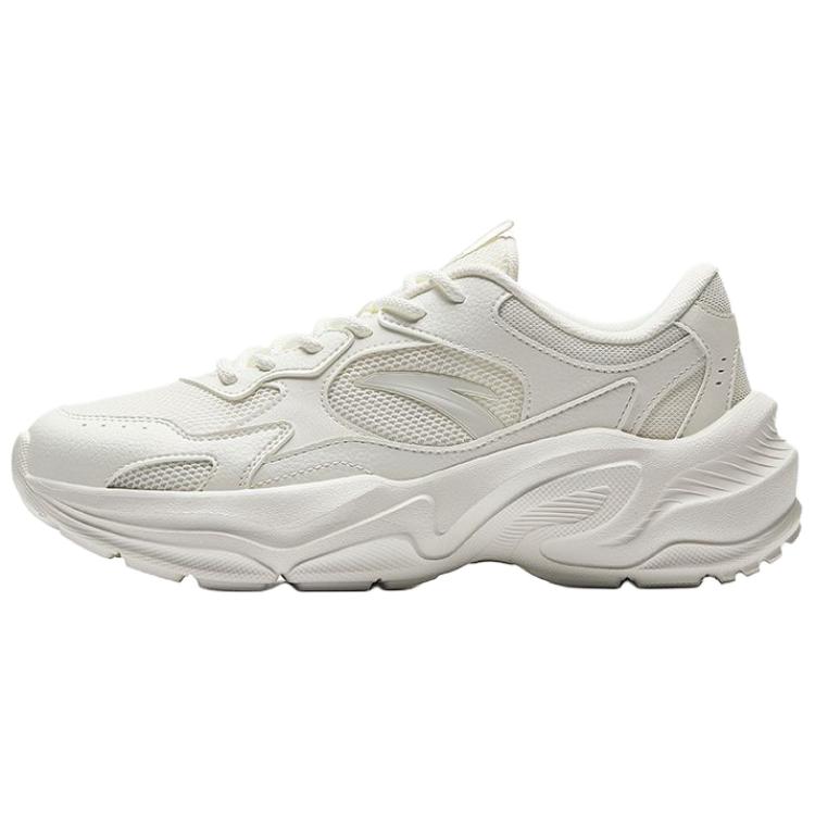 Anta Little Millennium Abrasion Resistant Breathable Height Increasing Low Top Casual Shoes Women's Ivory White