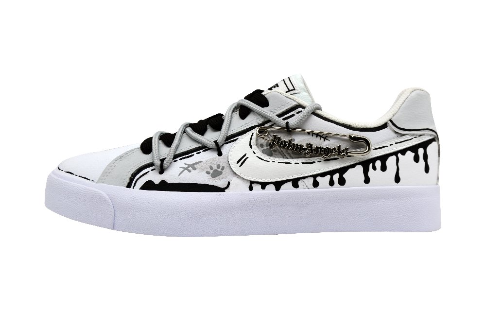 Nike Court Royale AC Ink Tide Abrasion Resistant Low Top Skateboard Shoes Unisex Black White