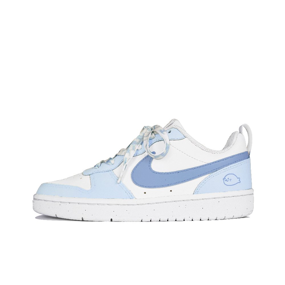 Nike Court Borough Series Nine Systems Low Top Skateboard Shoes GS White Blue