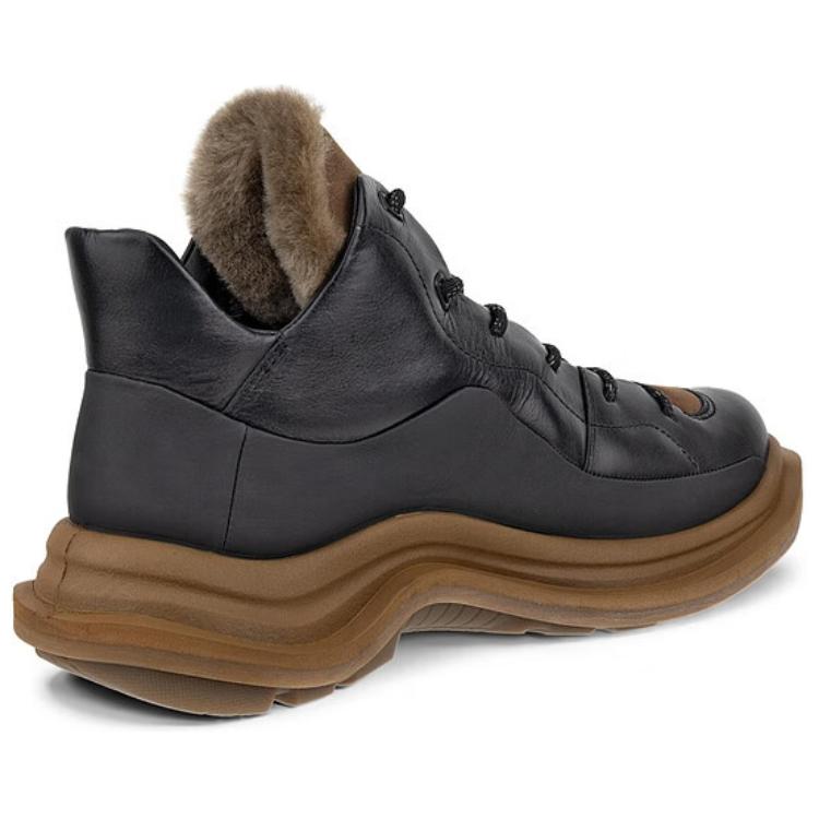 Ecco Durable Warm High-Top Casual Shoes Women's Black Brown купить в интернет-магазине Yoocart с быстрой доставкой по России.