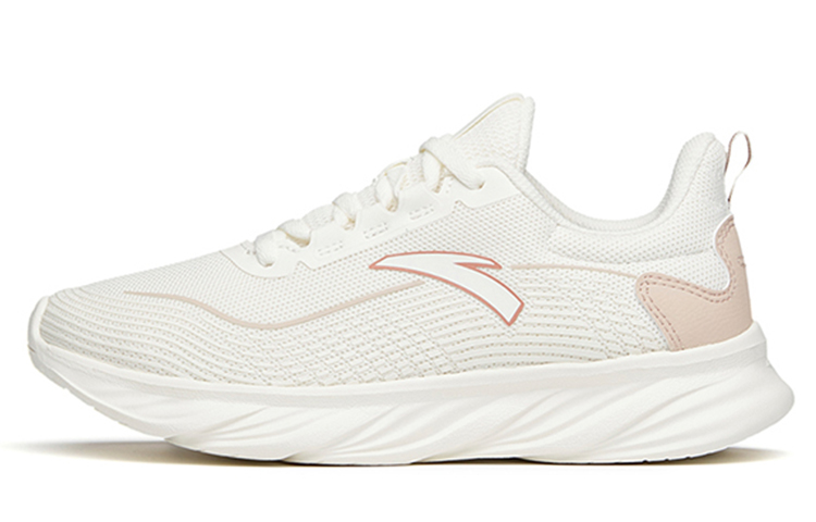 Anta Shock Absorbers Slip Resistant Abrasion Resistant Low top Running Shoes Women's Beige Pink