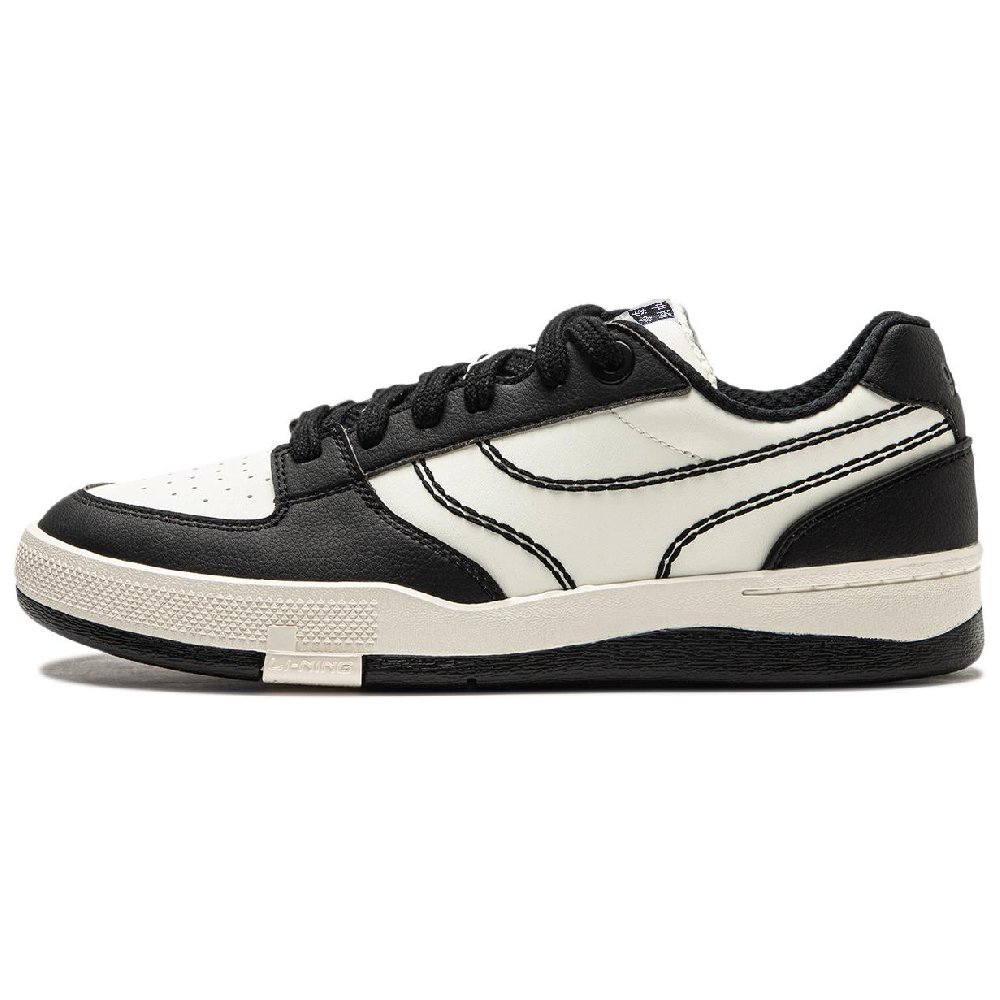 LiNing Anti Slip Wear Resistant Low Top Skateboard Shoes Men's White Black