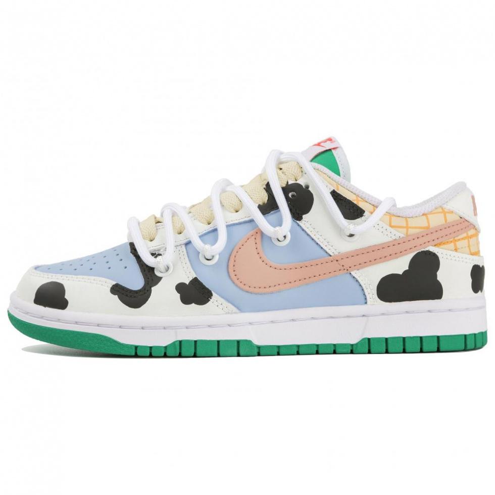 Nike Dunk Slip Resistant Low Top Skateboard Shoes Women's Blue Green