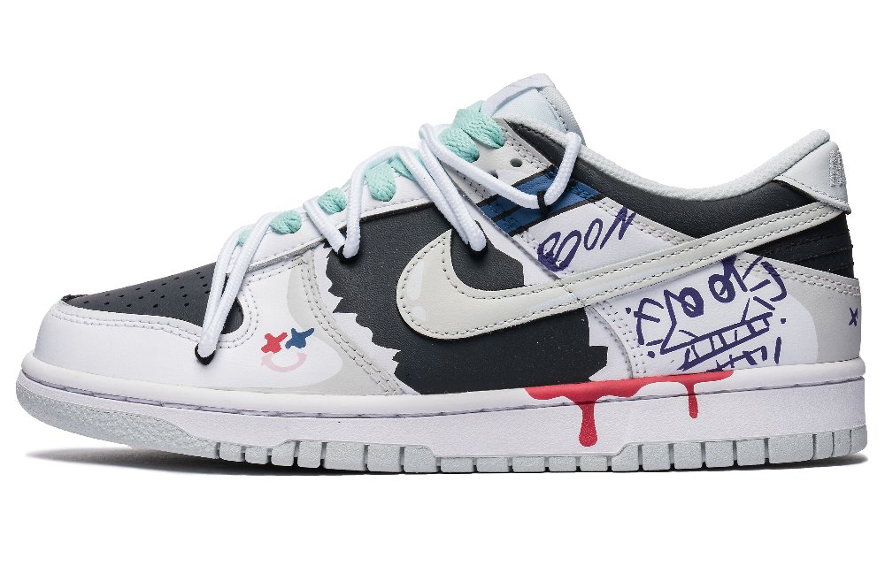 Nike Dunk Low-Top Skateboard Shoes GS Black White