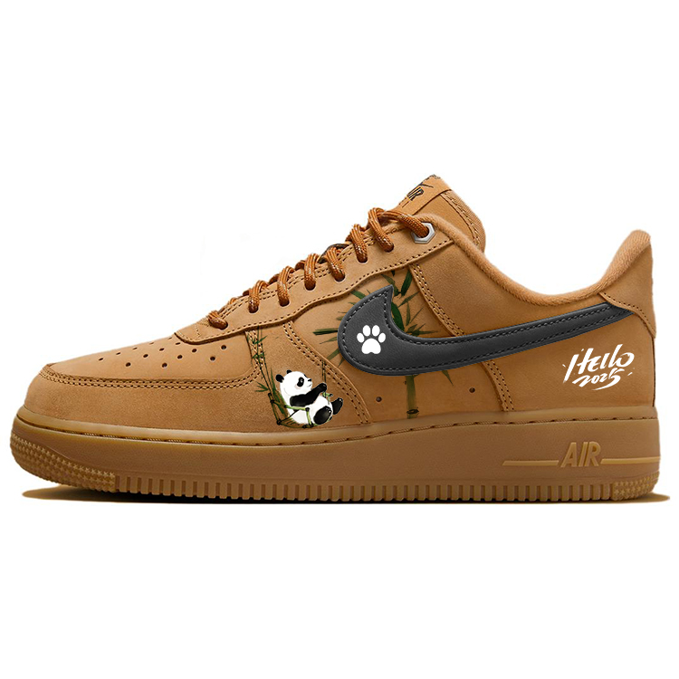 Nike Air Force 1 Anti-Slip And Wear-Resistant Lightweight Low-Top Skateboard Shoes Women's White Brown