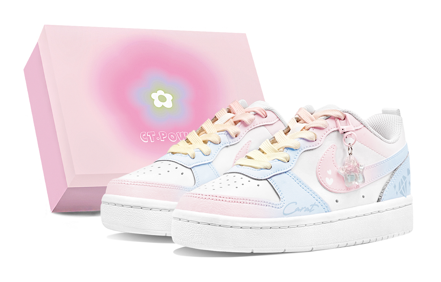 Nike Court Borough Skateboard Shoes Women's Low top Blue/Pink