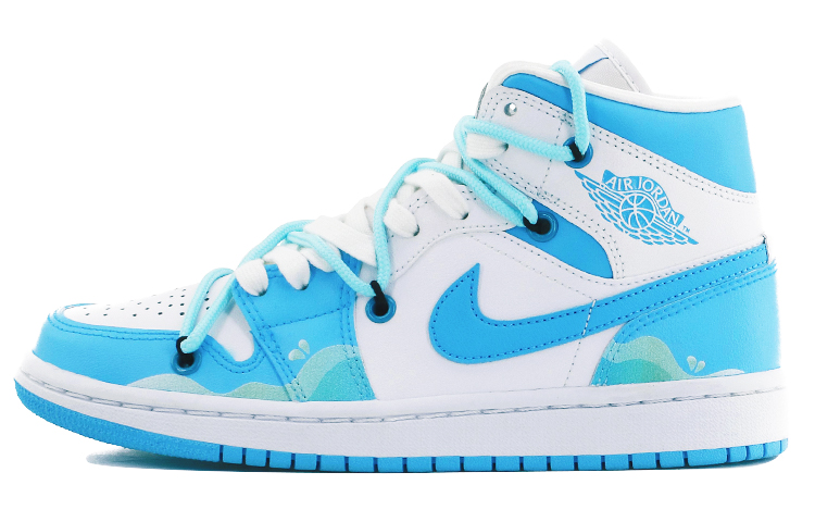 Jordan Air Jordan 1 High Top Vintage Basketball Shoes Women's Carolina Blue