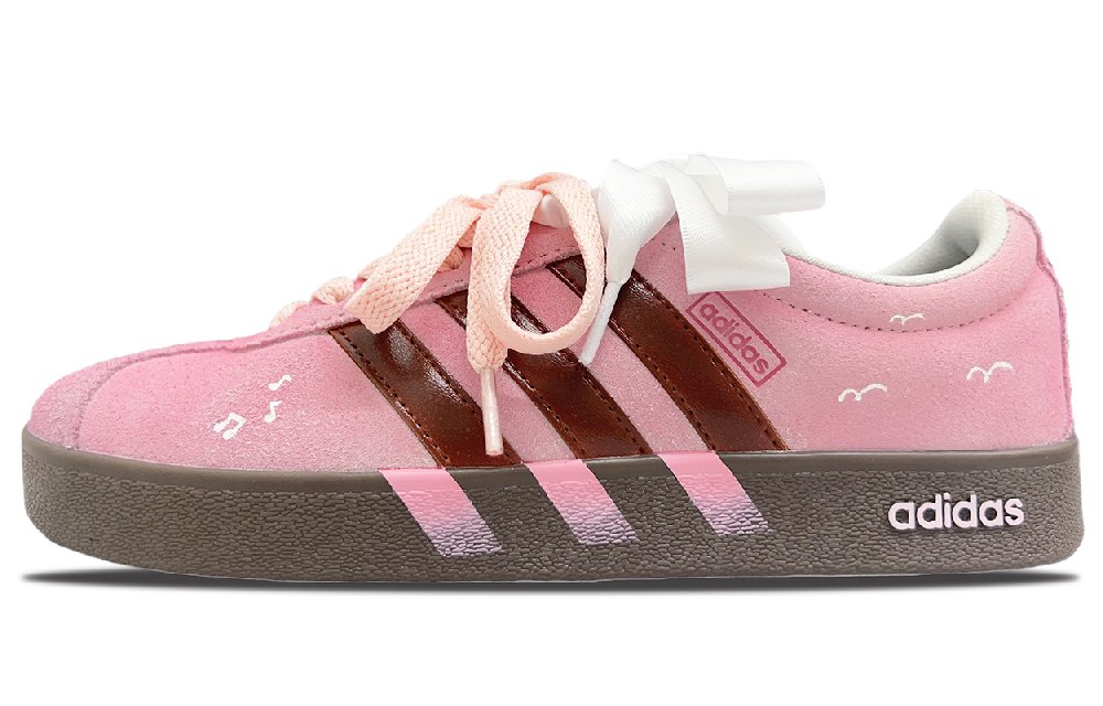 Adidas Neo VL Court 2.0 Abrasion Resistant Low Top Skateboard Shoes Unisex Brown Powder