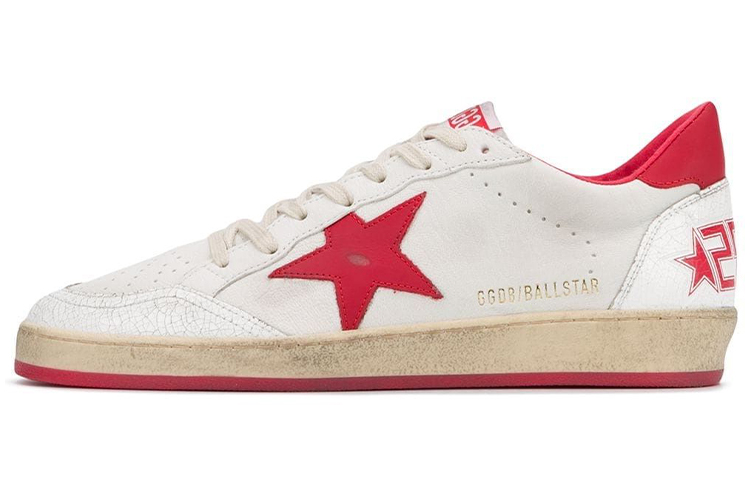Golden Goose Ball Star Low White Red