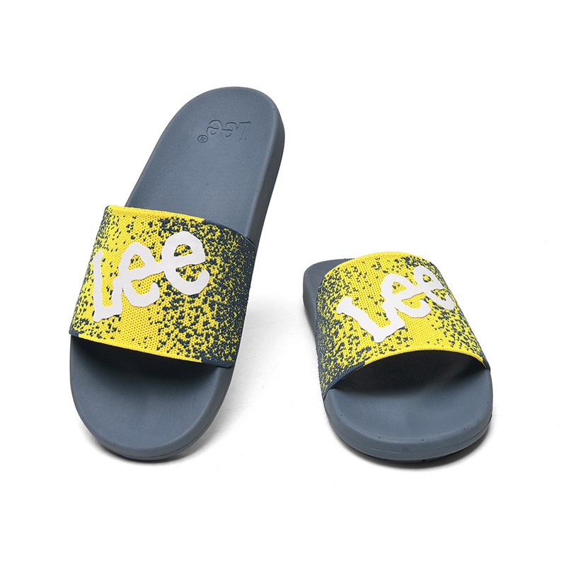 Lee Rubber Sole Graffiti Slip Resistant Slide Slippers Men's Black