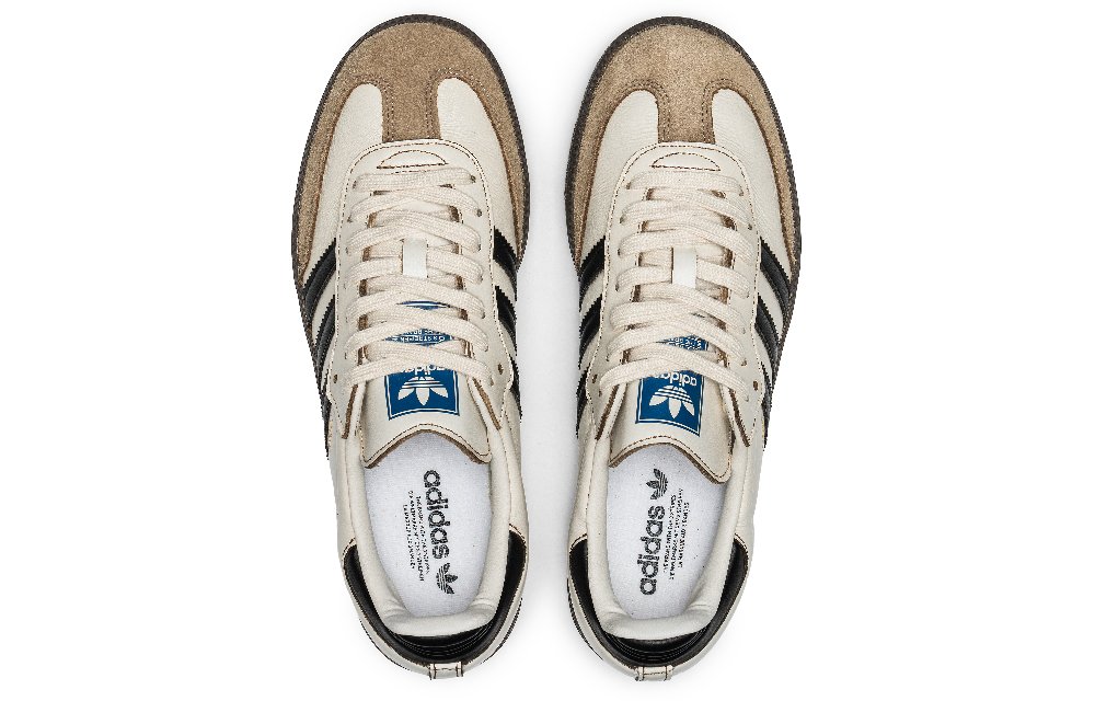 Adidas Originals SAMBA OG Anti-Slip Wear-Resistant Low-Top Skateboard Shoes Unisex Beige Black