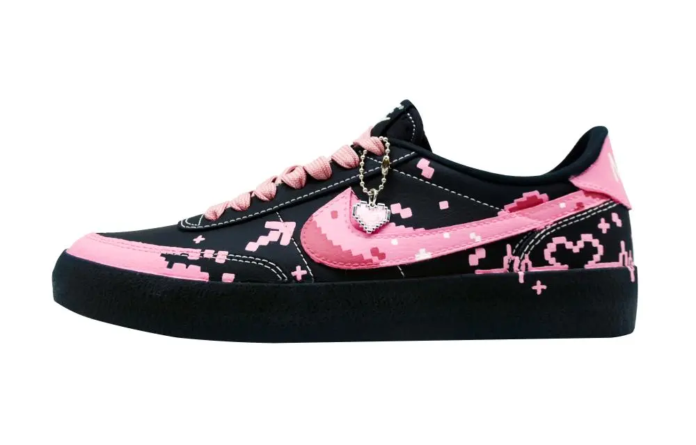 Nike Killshot 2 Electronic Game Sweetheart Abrasion Resistant Low top Skateboard Shoes Unisex Black Pink
