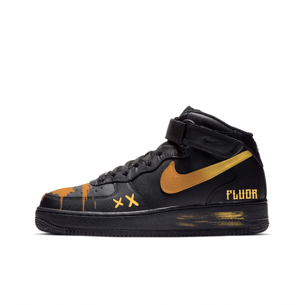 Nike Air Force 1 Mid-Top Skateboard Shoes Unisex Black