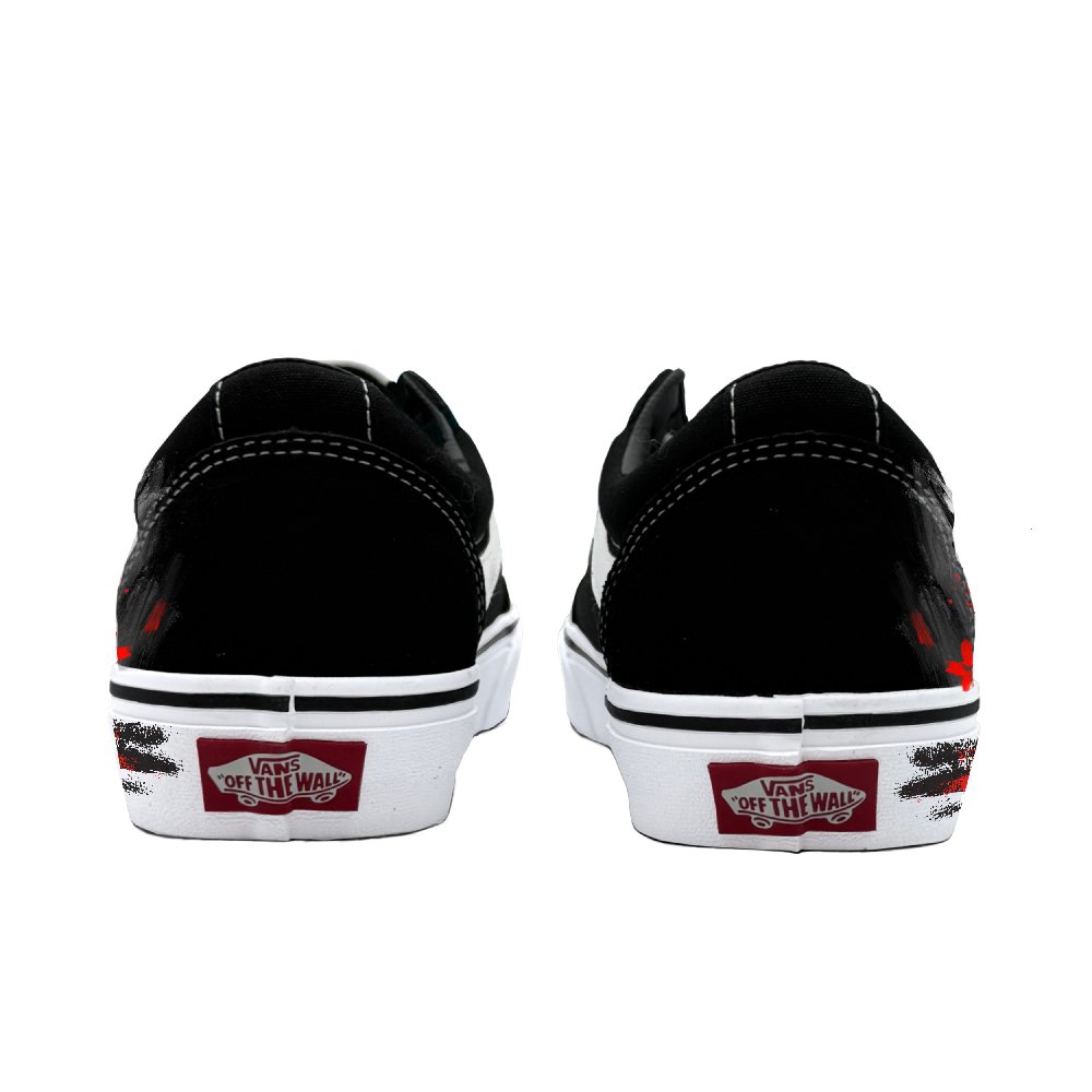 Vans Ward Abrasion Resistant Low Top Skateboard Shoes Men's Black Red