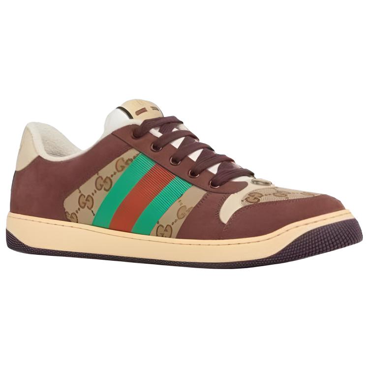 GUCCI Screener Low top Skateboard Shoes Men's Dark Brown