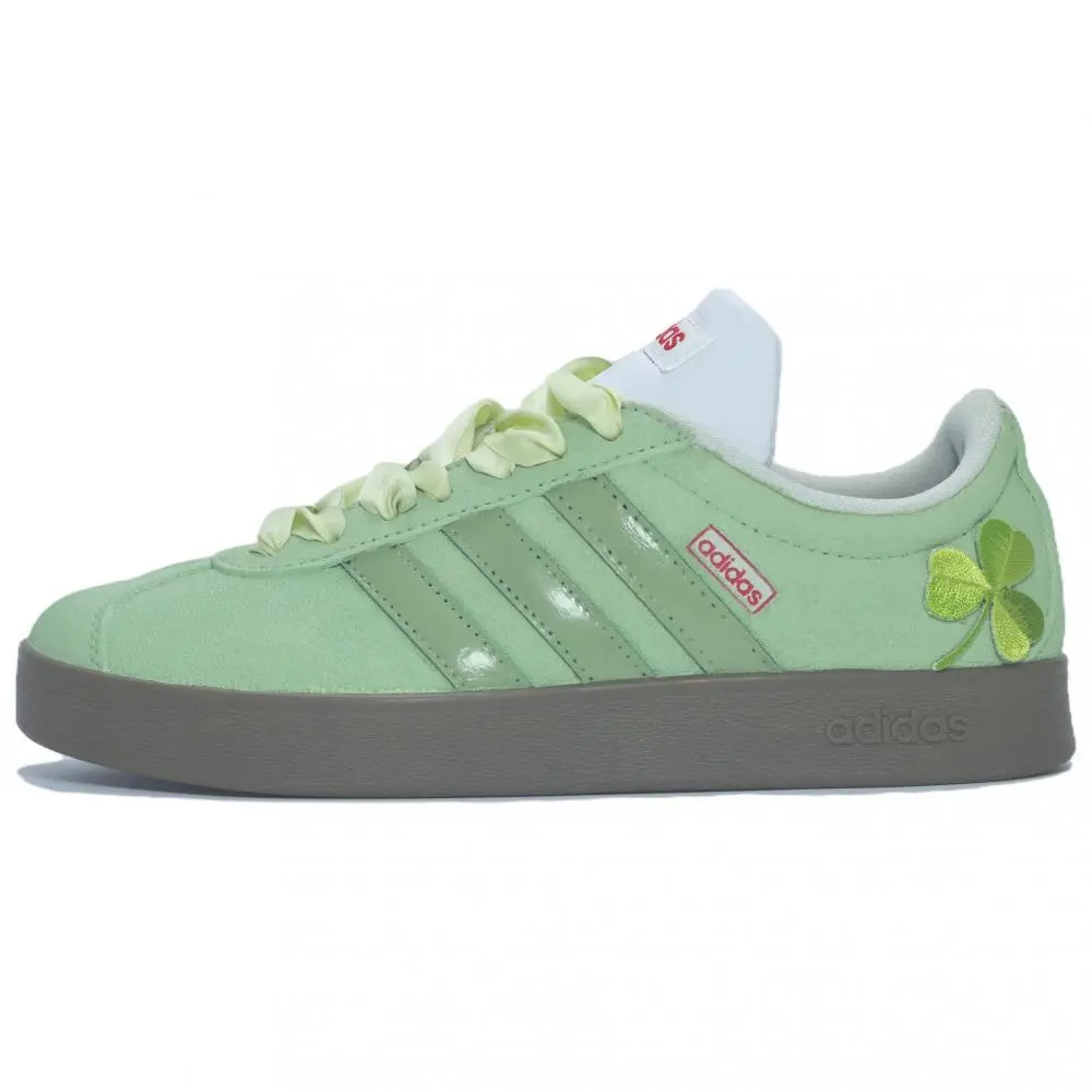 Adidas VL COURT 2.0 Quick News, Matcha Mint Wear resistant And Lightweight Low top Skateboard Shoes Unisex Green