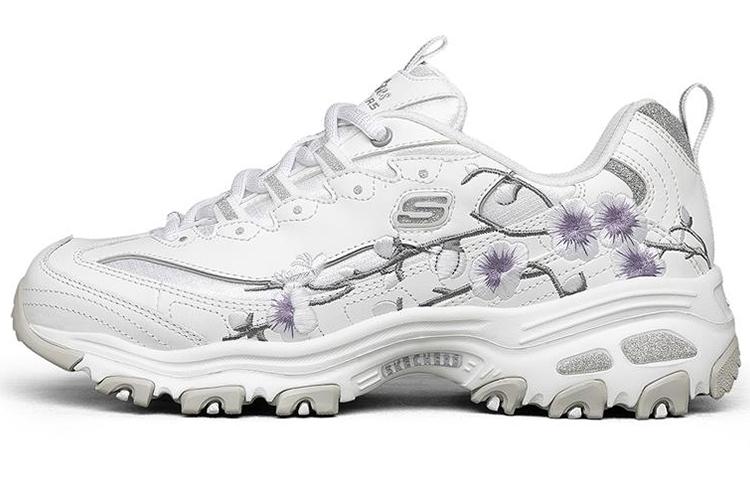 Skechers D'LITES 1.0 Cushioning Anti-Slip And Wear-Resistant Low-Top Casual Shoes Women's White