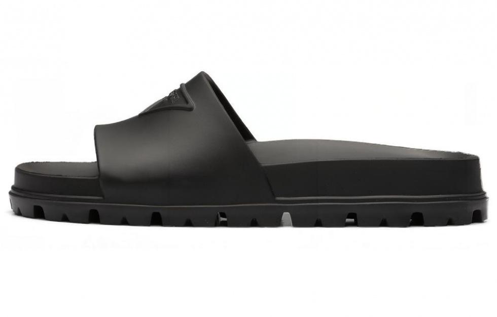 PRADA Rubber Slides Black Women's