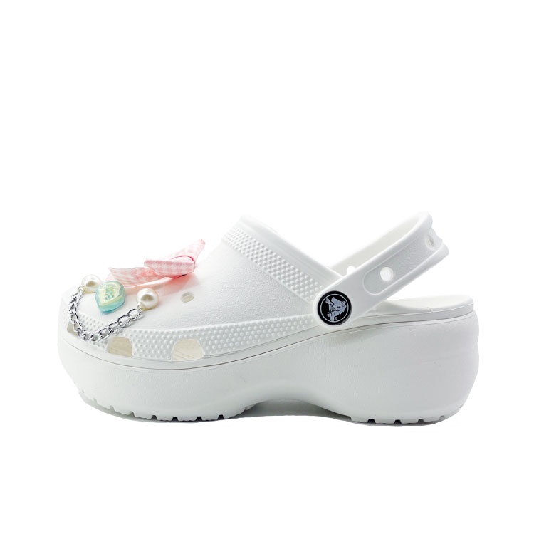 Crocs Classic Platform Clog Fun Childhood, Beach Travel, Fashion Trend Classic Clog Clogs Unisex White