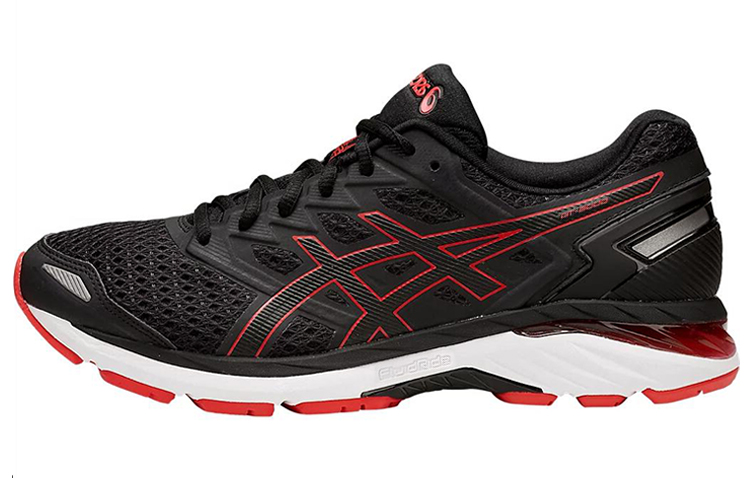 Asics GT 3000 5 Breathable And Wear resistant Low Top Running Shoes Men's Black Red