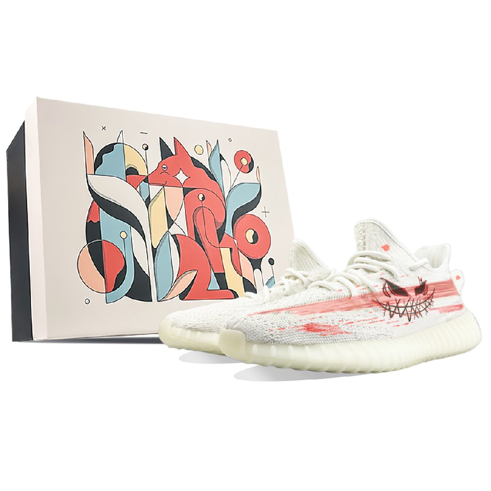 Adidas Originals Yeezy Boost 350 Anti Slip Wear Resistant Low Top Casual Shoes Unisex Red White