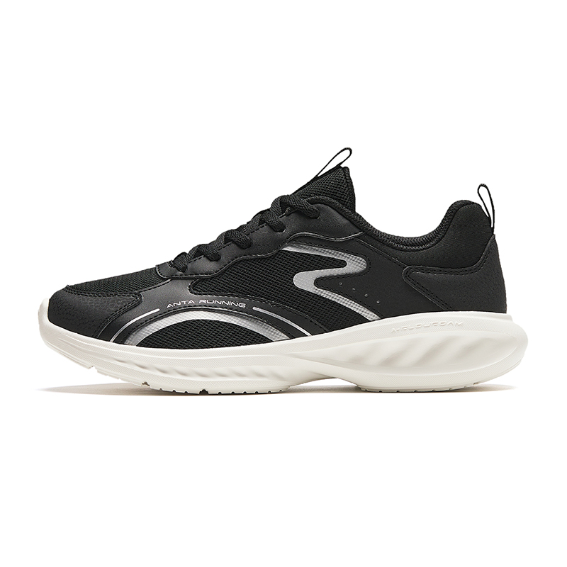 Anta Cushioning Wear-Resistant Low-Top Running Shoes Women's Black Silver